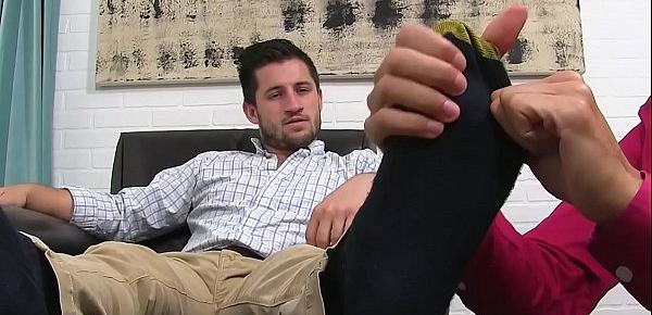  Alex Gray has his feet licked by his obedient boyfriend